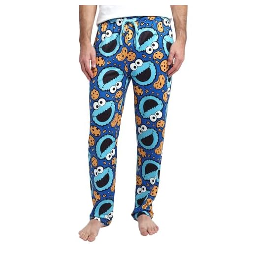 Sesame Street Cookie Monster AOP Mens Sleep Pajama Pants XXL Blue