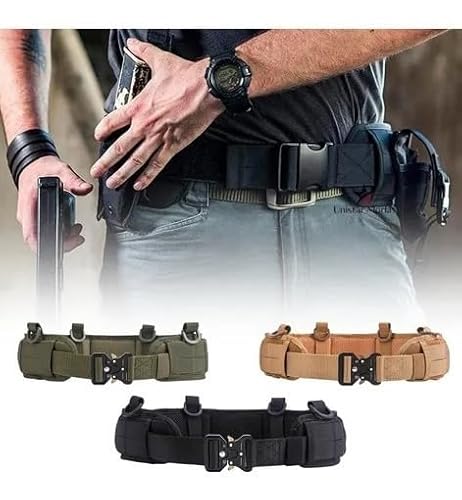 Cinto Militar com Protetor Lombar Modular Tático (CAQUI)