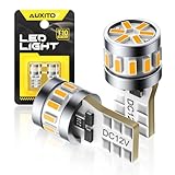 AUXITO T10 led アンバー 爆光 led T10 ポジションランプ/ナンバー灯/ルームランプ イエロー/オレンジ 18pcs 3014SMDチップ 5倍明るさアップ 360°全方向照射 車検対応 改良ソケット 無極性 キャンセラー内蔵 9-14VDC 2個入