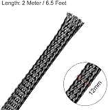 XYWHPGV PET Cord Protector, 6.5Ft-12mm Wire Loom Cable Sleeve for OD 12-14mm Line Black(3d418 a8e11 7966f a168a e8623 cdda7