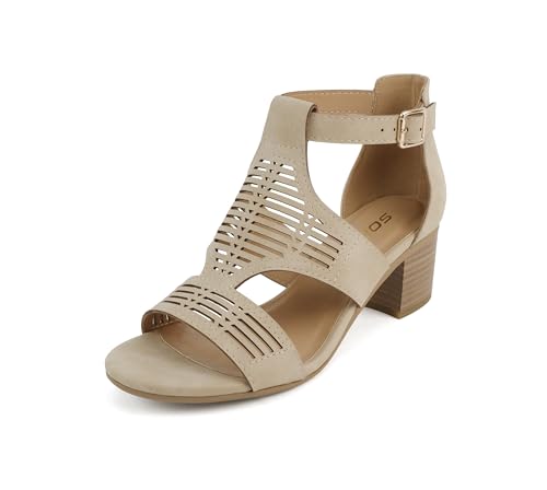 Image of Soda inchNorway inch ~ Women Open Toe Closed Back Counter Cutout Upper Low Block Heel Sandal with Adjustable Ankle Strap