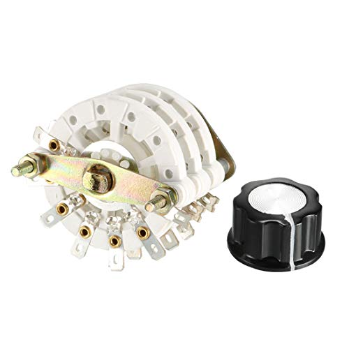 Commutateur rotatif multiposition uxcell 2p11t double galette avec bouton de commande