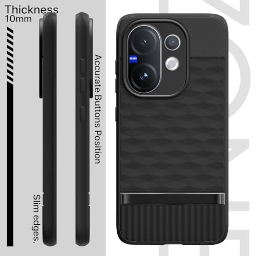 Image of Outlouders Back Cover for Vivo V60 5G / Vivo T4 Pro 5G | Full Camera Protection | TPU Soft Flexible Shockproof Bumper Case (Black)