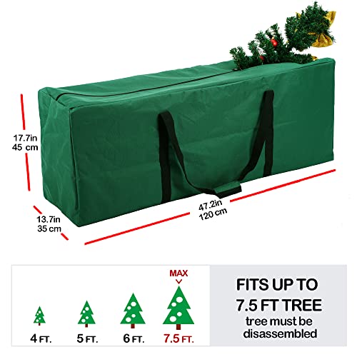 Infanzia Christmas Tree Storage Bag - Fits Up To 7.5 Ft Holiday Artificial Disassembled Trees, Durable Holiday Tree Container With Handles & Heavy-Duty Sbs Zipper For Christmas, Green #TOP4