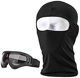 Balaclava Ski Face Mask,Outdoor Windproof Ski Face Mask Motorcycle Cycling Bike,with Anti Fog Ski Goggles,Neck Warmer Tactical Balaclava Hood Polyester Fleece for Women Men Youth Kids By ALIPAPA