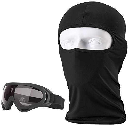 Balaclava Ski Face Mask,Outdoor Windproof Ski Face Mask Motorcycle Cycling Bike,with Anti Fog Ski Goggles,Neck Warmer Tactical Balaclava Hood Polyester Fleece for Women Men Youth Kids by ALIPAPA