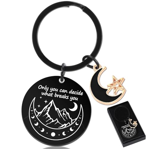 Celavoy Acotar Keychain Merch Gifts - Black Inspired Stainless Key Chain with Moon Stars Dont Let...