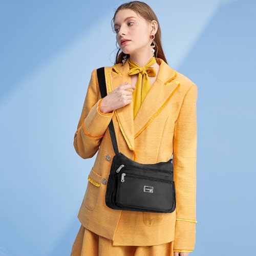 Crossbody Purse for Woman Large Nylon Shoulder Bags for Ladies Multi-Pocket Design with Adjustable Strap2