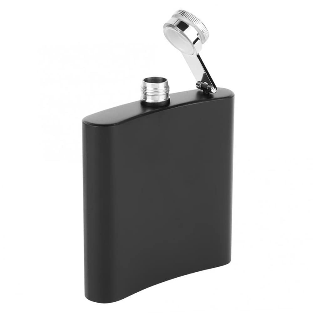 Tiardey Black 6 Oz Matte Large Capacity Stainless Steel For Whiskey Liquor Hip Flask