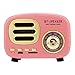 Produktbild Vintage Retro Bluetooth-Lautsprecher - Kleiner drahtloser Lautsprecher mit UKW-Radio,Bassverbesserung, Bluetooth 4.1, USB-Aufladung, klassischer Stil,für den Außenbereich, Reisen, Home Party (Pink)