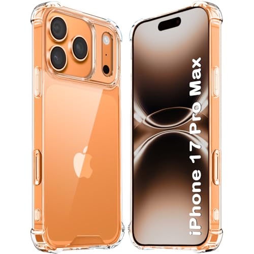 Image of TheGiftKart Crystal Clear Back Cover Case for iPhone 17 Pro Max | 360 Degree Protection | Shock Proof Design | Transparent Back Cover Case for iPhone 17 Pro Max (PC & TPU, Transparent Bumper)