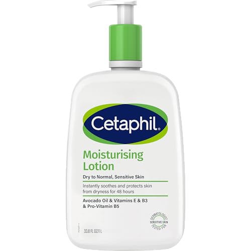 CETAPHIL Moisturising Lotion for Dry to Normal Skin 1L, Fast Absorbing, Gentle Body Moisturiser for Sensitive Skin, 48 Hour Hydration With Glycerin & Panthenol, Hypoallergenic, Dermatologist Tested
