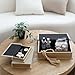 DECOR4SEASON Decorative Book Boxes Set of 3 – Modern Faux Linen & Wood Hidden Storage for Coffee Table – Stackable Fake Books for Shelf Decor, Remote Control & Jewelry Organizer (Linen)