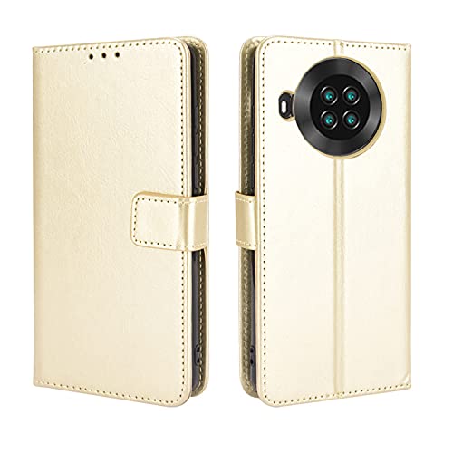 Damondy For Cubot Note 20 Pro Case,Premium Pu Leather Card Slots Magnetic Kickstand Flip Hand Strap Wallet Case For Cubot Note 20 Pro -Gold #TOP5