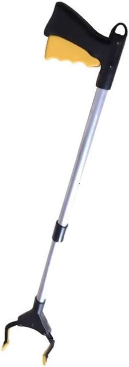 Litter Picker,31" Foldable Tool Lightweight Aluminum Reaching Aid with Rotating Rubber Gripper, Long Arm Extender Pick-up Tool for Elderly,Garden Gripper(Golden)