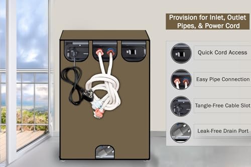 Image of Stylista Washing Machine Cover Compatible for Samsung 6.2 kg WA62M4100HY /TL Fully-Automatic Top Load Beige