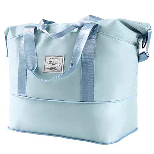 Travel Duffel Bag with Wet Pocket & Trolley Sleeve, Waterproof Expandable - image 1