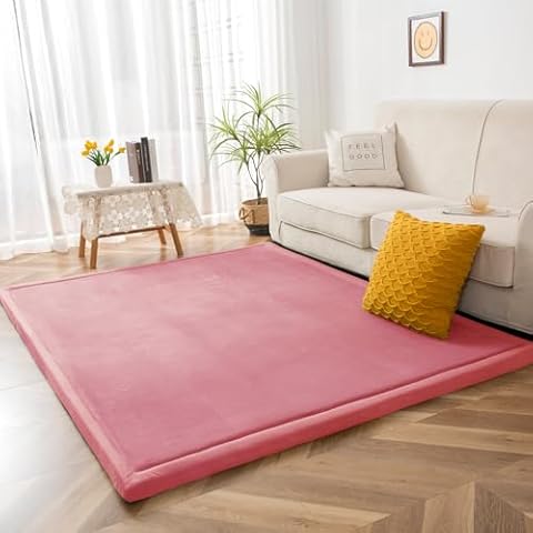 BYBYME Pink Coral Velvet Rug, 150x200 cm Cover