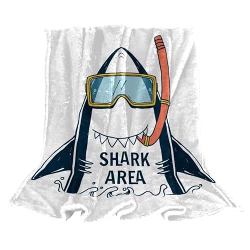 Couverture polaire requins plaid chaud doux 150x130cm lits canapés chaises - 2