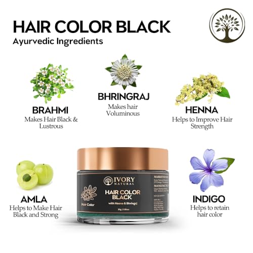 Image of Black Hair Color Powder (30 Gram) - Get Instant Natural Black Hair | Premium Plant-Based Ammonia-Free Natural Hair Color - Both for Men Women - Chemical Free