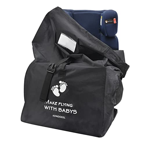 kenddeel Bolsa de viaje para asiento de coche, con mochila para cochecitos, asientos de coche, cochecitos, elevadores, portabebés y sillas de ruedas, resistente al agua, ideal para avión y