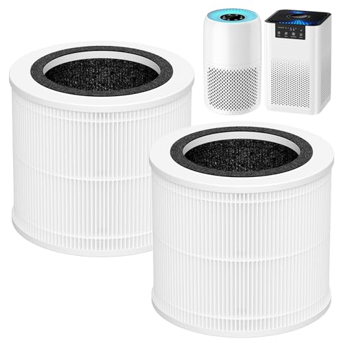 Image of 2-Pack AP100 AP102 Replacement Filter Compatible with AromaRoom AP100-A, AP100-B, AP100-C, AP102 & Core Mini Air Purifiers, 3-in-1 H13 HEPA and Activated Carbon Filter, White