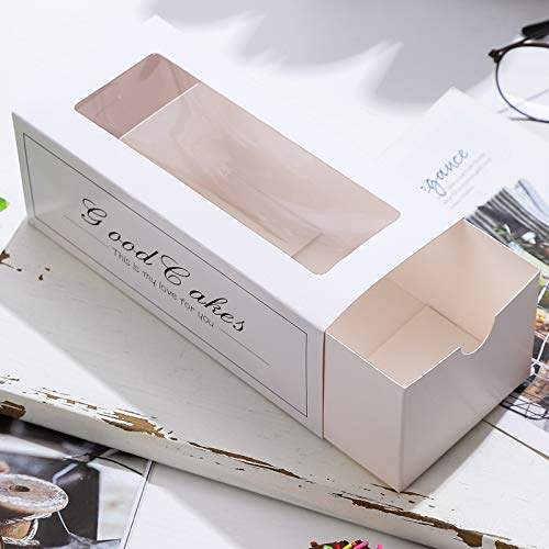 Boîte de Gâteau, 10 Morceaux Boîte à Pâtisserie, Boîte à Gâteaux Pliante, Boîte à Gâteaux de Boulangerie, Portable Et Grande Capacité pour Stockez des Biscuits, du Pain, des Gâteaux, des Pique-Niques