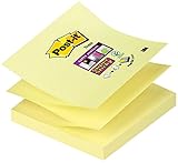 post-it r33012sy blocco di promemoria adesivi, 76 x 76 mm, 90 foglietti quadrati, 12 pezzi, giallo