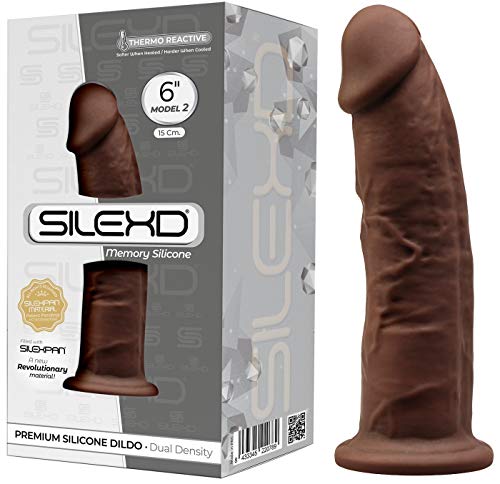 Gode Réaliste Marron SILEXD à double densité avec ventouse