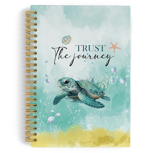 Carnet à spirales avec couverture rigide 14x21 cm motif tortue