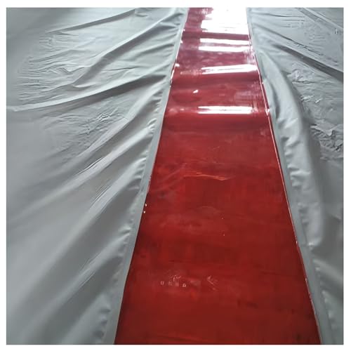 Cortina de Soldadura ignífuga de 1000 °F, Ventana roja, Pantalla Resistente al Fuego para Taller, tabique Industrial, Fibra de Vidrio recubierta de Silicona con Ojales de latón.