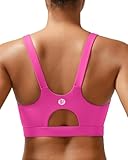 RUNNING GIRL Sports Bra for Women High Support, Molded Cup High Impact Sports Bras for Women with Sewn in Pads_RG_WX3026_Hot Pink_M_AU