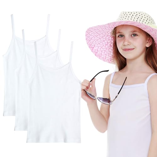 Catálogo de Camisetas interiores deportivas para Niña favoritos de las personas. 42 Fokoo Paquete de 3 Camisetas de Tirantes para Niñas Pequeñas de 100% Algodón, Playeras Sin Mangas para Niñas de 2 a 8 Años, Estructura Sin Costuras y Sin Etiquetas,...