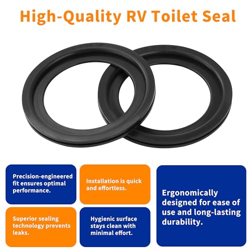 Image of RV Toilet Seal, Flush Ball Seal Gasket Replacement 385311658 for Dometic 300 310 320 Series Pedal Flush Toilets, High-Grade Rubber, Toilet Seal Parts Solve The Leakage Problem
