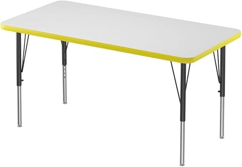 Miniatura 32 de Correll - Mesa rectangular de 24 x 36 pulgadas, mesa de actividades superior de borrado en seco, altura ajustable (19 a 29), laminado de alta