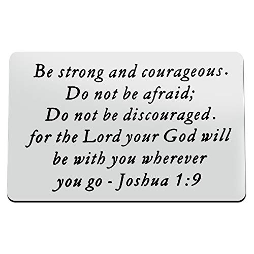 Xiahuyu Christian Gifts Be Strong and Courageous Do Not Be Afraid Wallet Insert Card Inspirational Religious Gifts Christmas Birthday Baptism Gifts Christian Gifts for Women Men Boys Girls