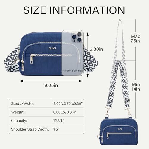 Image of CLUCI Anti Theft Crossbody Bags for Women Travel Small Crossbody Bag Purses for Women RFID Nylon Belt Bag