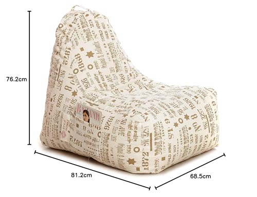 Image of Style Homez Hackey Cotton Canvas Abstract Printed Bean Bag XXL Size Filled with Beans Fillers