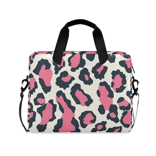 Maletín para portátil con estampado de leopardo rosa 13-15.6 pulg miniatura 1
