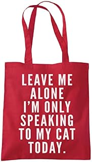 Cat Lover Cotton Tote Bag Leave Me Alone I'm Only Talking to My Cat Tote Bag - Funny Cat Owner Pet Friend Crazy Cat Tote Shopping Bag