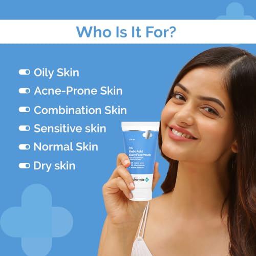 Image of The Derma Co 1% Kojic Acid Face Wash | With Niacinamide & Alpha Arbutin | Reduces Dark Spots, Pigmentation & Blemishes | Cleanses & Brightens Skin | Non-Drying Formula | For All Skin Types | 150 ml