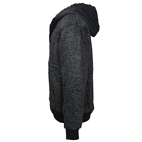 Leehanton Fleece Hoodie Mens Full Zip Sherpa Lined Athletic Winter Warm Thick Heavyweight Workout Jacket Charcoal 2Xl #TOP2