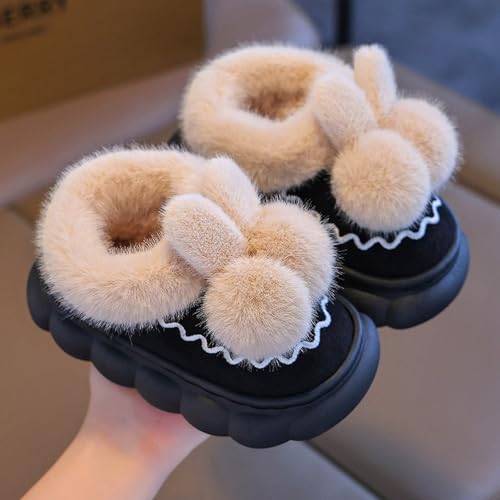 Kids Plush Fuzzy Non-Slip Slippers Girls Boys Cute Bunny Warm Winter Footwear Full Wrapped Shoes Indoor Outdoor3