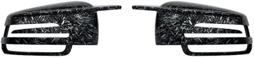 Sticking Carbon Fiber Pattern Rearview Side Mirror Cover Caps Compatible with Automotive Motorcycle Parts W176 W246 W204 W212 W221 C117 X204 X156(Forged Carbon Look)