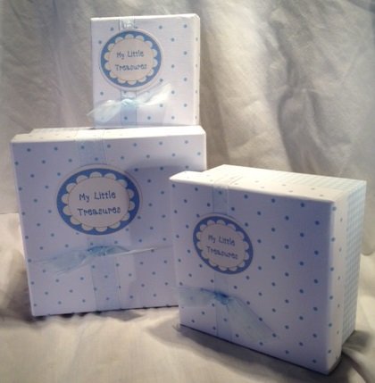 Boîte de rangement emboîtable Gisela Graham bac de tri bleu enfant lot de 3