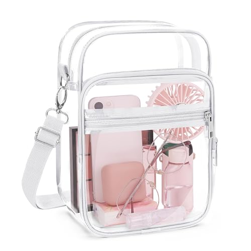 Image of Blvornl Clear Crossbody Bag with Adjustable Shoulder Strap, Stadium Approved PVC Purse Bag, Messenger Bag