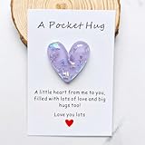 YOJO Pocket Hug Heart with Greeting Cards,Long Distance Relationship Gifts,Gifts for Boyfriend Girlfriend,I Love You Gift for Him Her (Purple)
