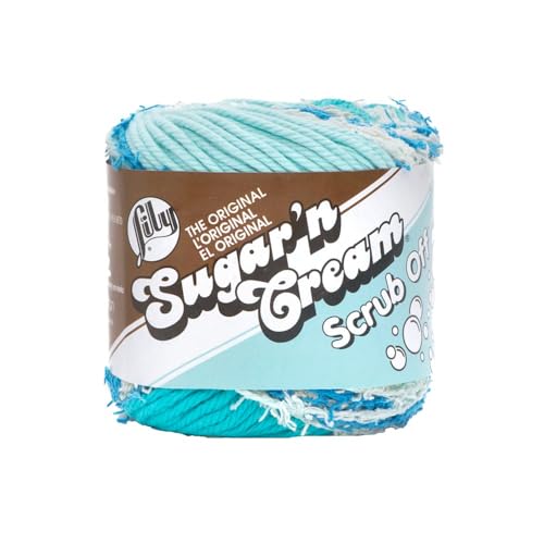 Hilo Lily Sugar'n Cream Scrub Off Spring Blue de algodón para tejer esponjas 2