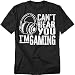 Popfunk Can’t Hear You Gaming T Shirt – Funny Gamer Life Tee for Men or Women, Unisex Adult, Black, Large