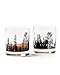 Whiskey Glasses - Forest Landscape - Set of Two Heavy Base Rock Glasses - Whiskey Glass Set